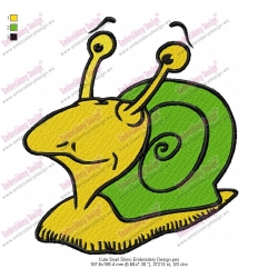 Cute Snail Slimo Embroidery Design